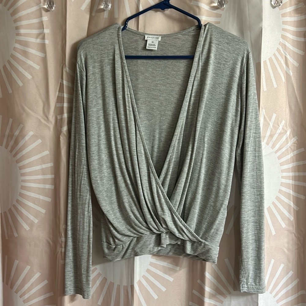Gathered cotton tee
